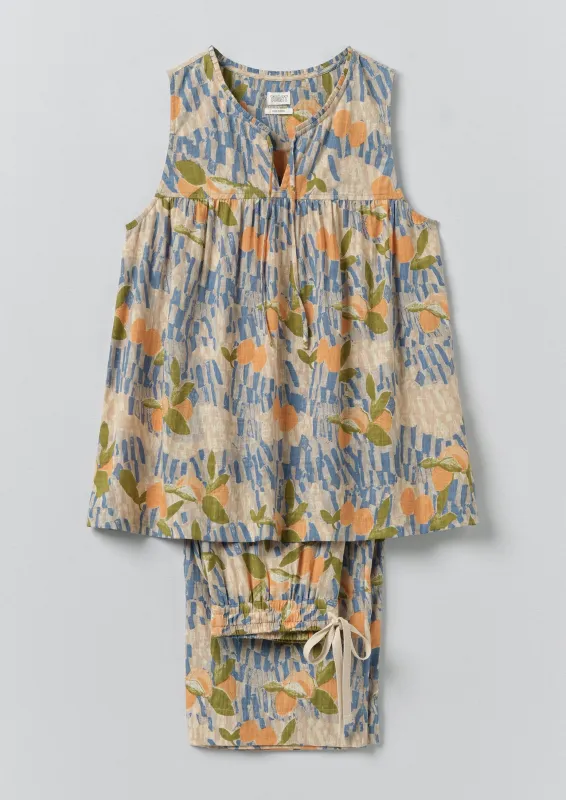 Picnic Print Cotton Pyjamas | Ecru/Multi made by TOAST