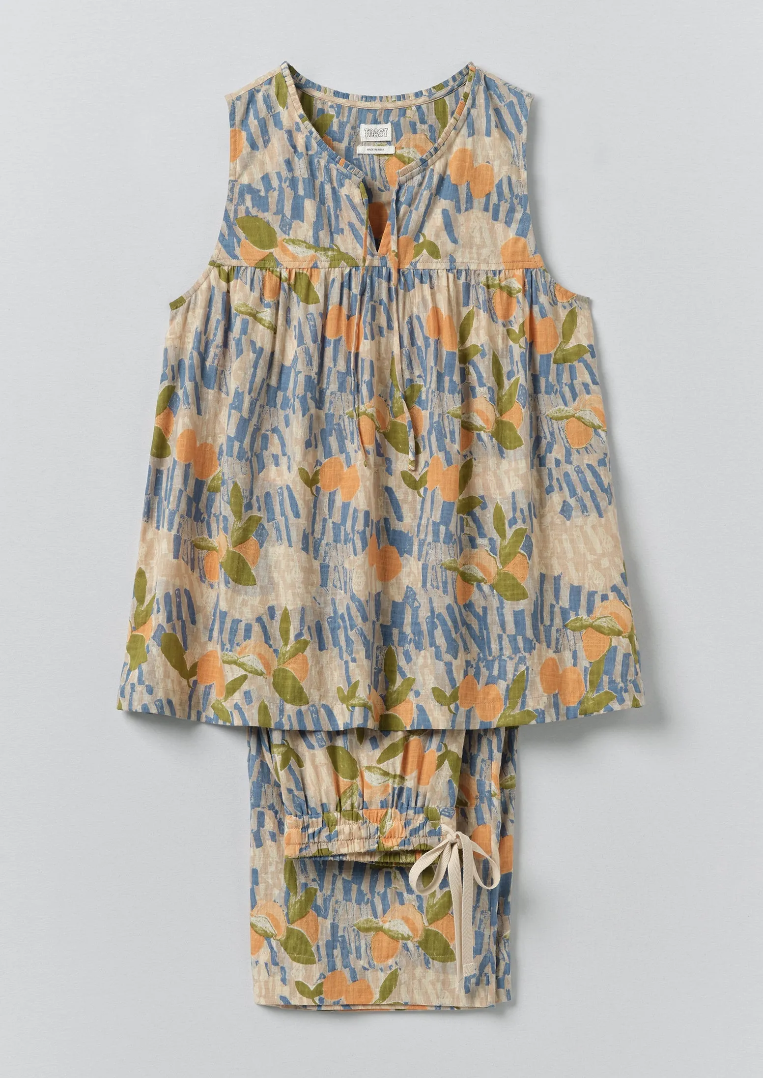 Picnic Print Cotton Pyjamas | Ecru/Multi sold by TOAST