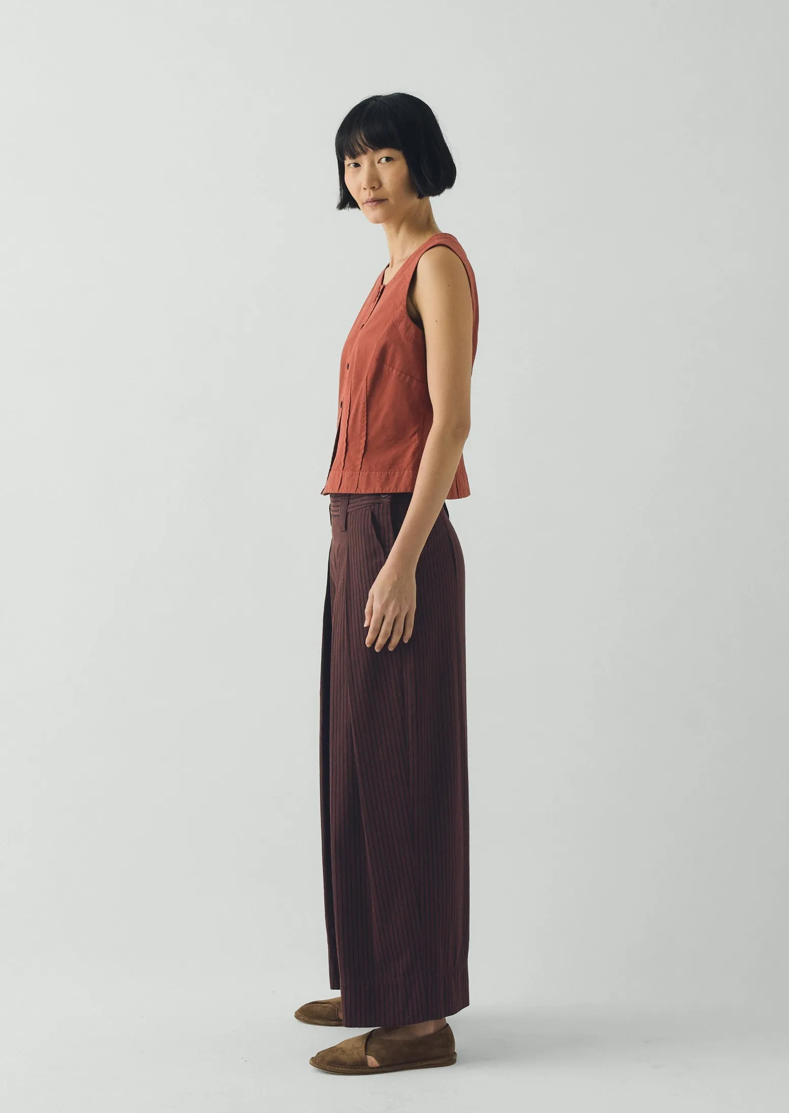 Cotton Linen Poplin Sleeveless Top | Terracotta sold by TOAST product image thumbnail 4