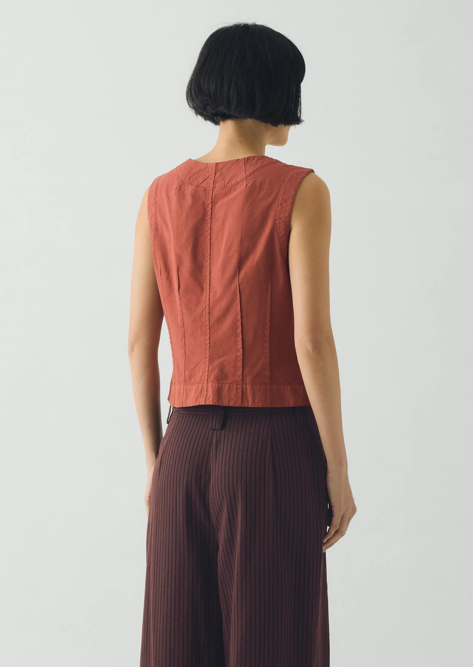 Cotton Linen Poplin Sleeveless Top | Terracotta sold by TOAST product image thumbnail 5