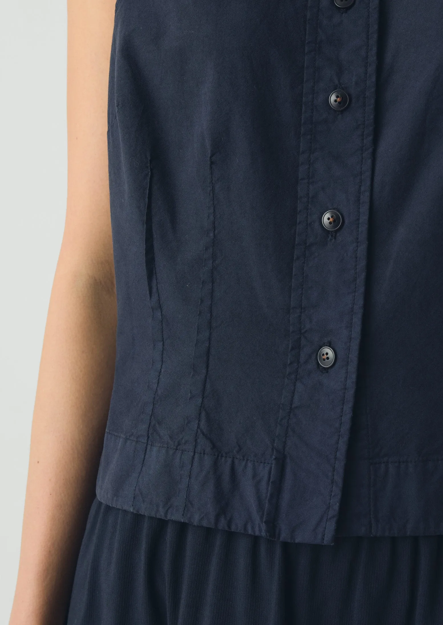 Cotton Linen Poplin Sleeveless Top | Raven Blue sold by TOAST product image thumbnail 3