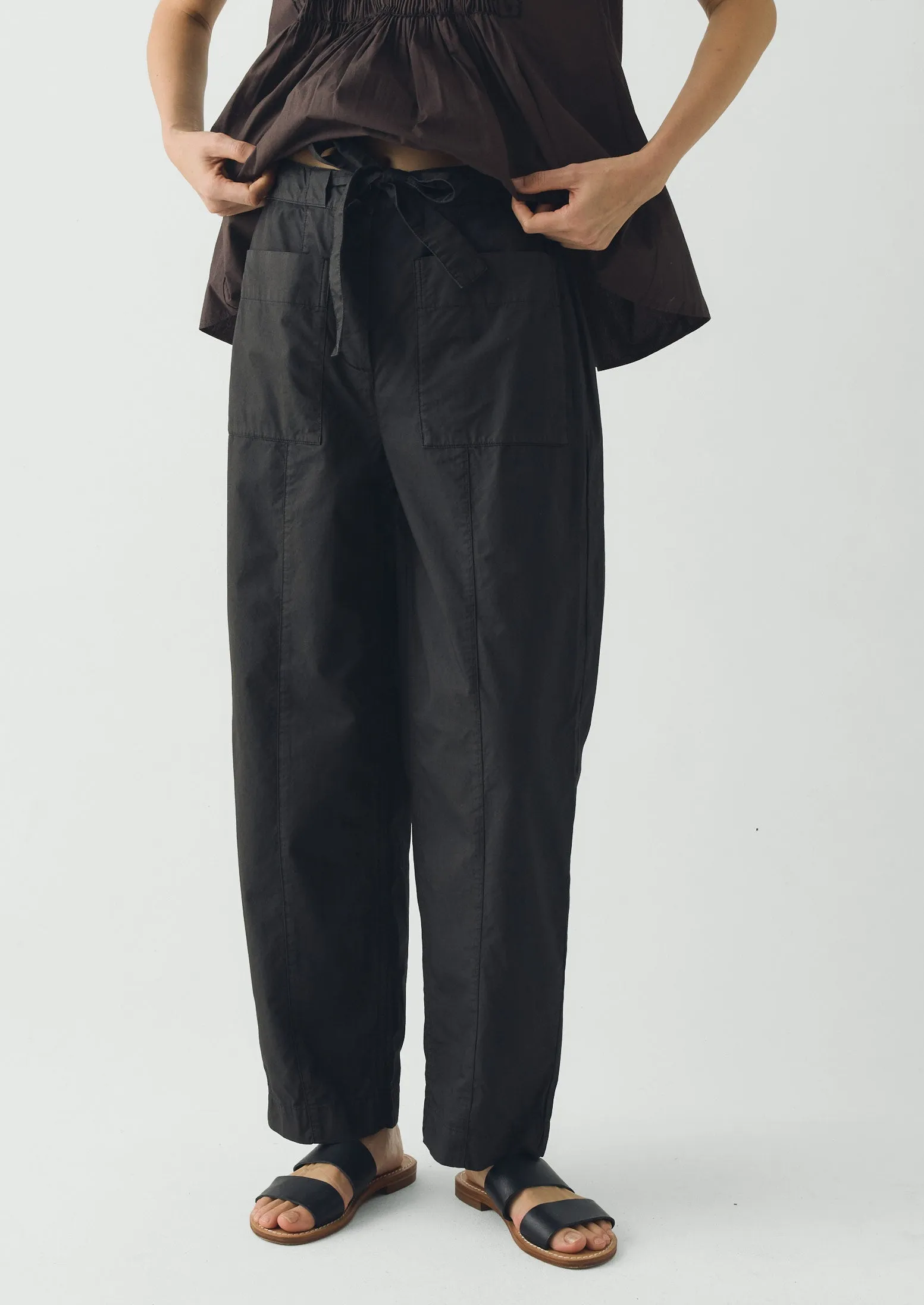 Cotton Twill Belted Trousers | Smoke sold by TOAST product image thumbnail 2