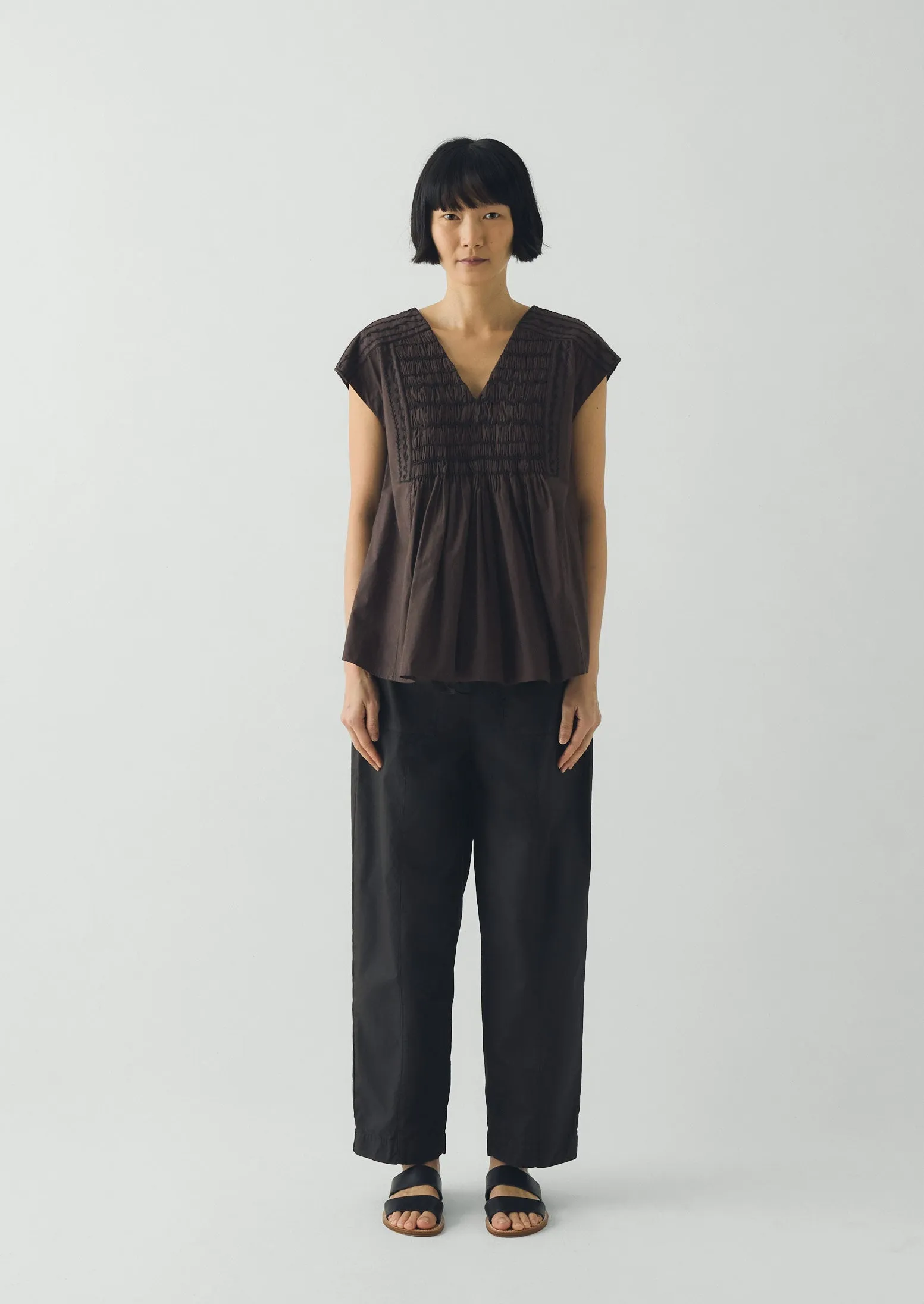 Cotton Twill Belted Trousers | Smoke sold by TOAST product image thumbnail 3