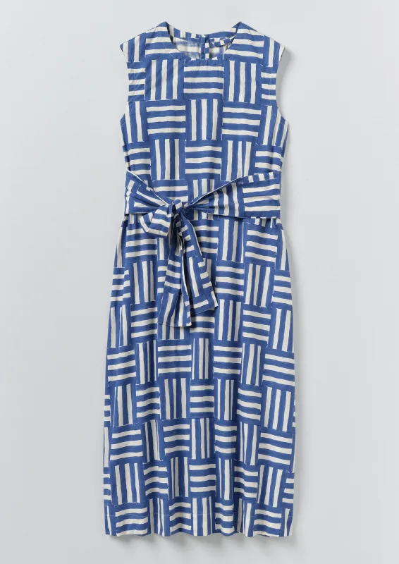 Block Print Patchwork Stripe Dress | Deep Cornflower made by TOAST