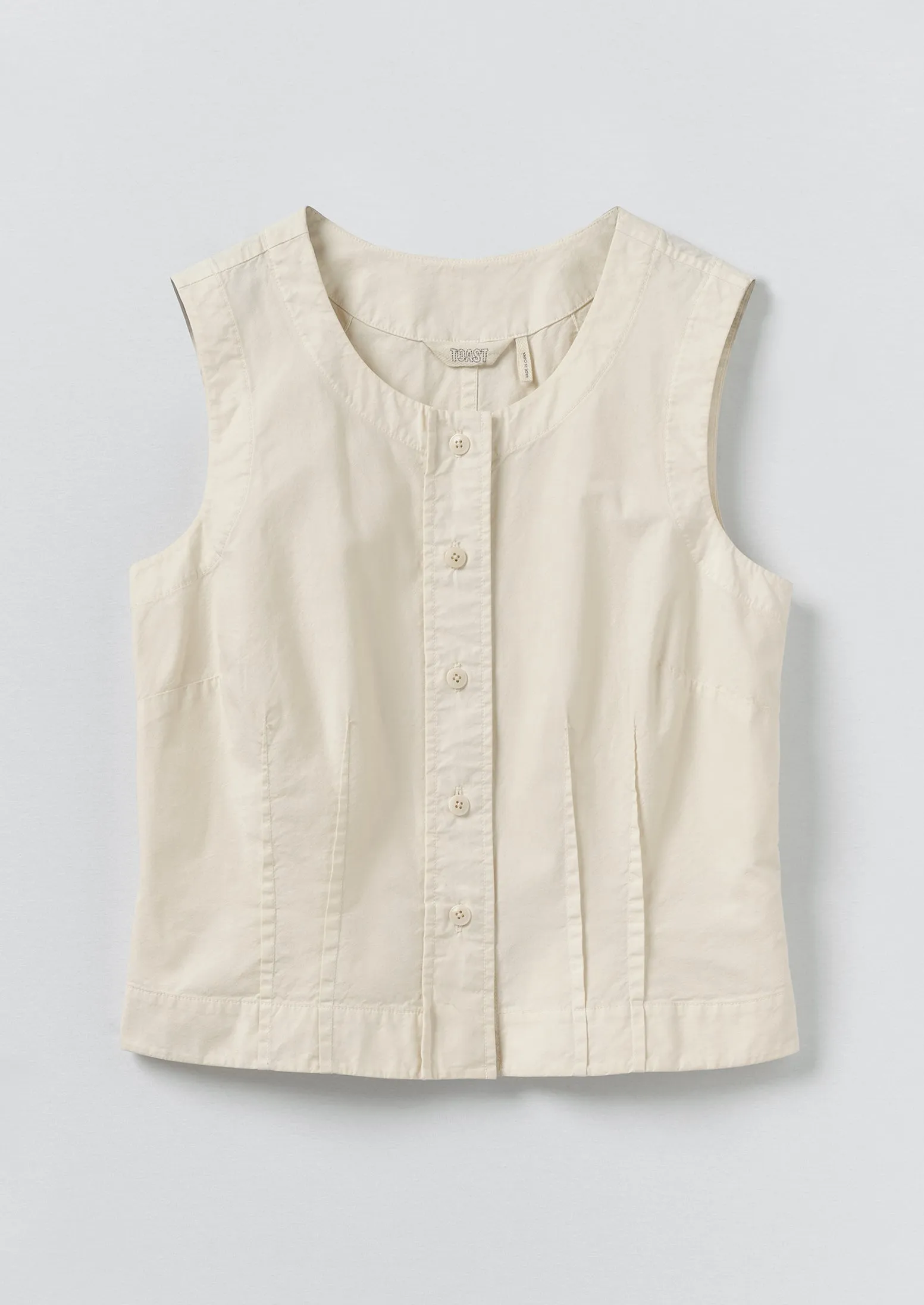 Cotton Linen Poplin Sleeveless Top | Ecru sold by TOAST