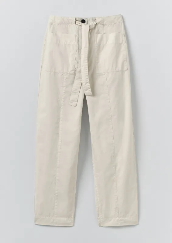 Cotton Twill Belted Trousers | Pebble made by TOAST