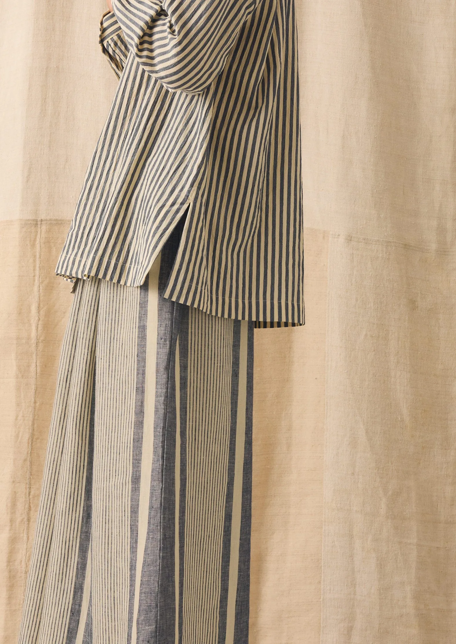 Bolster Stripe Linen Culottes | Washed Denim sold by TOAST product image thumbnail 5