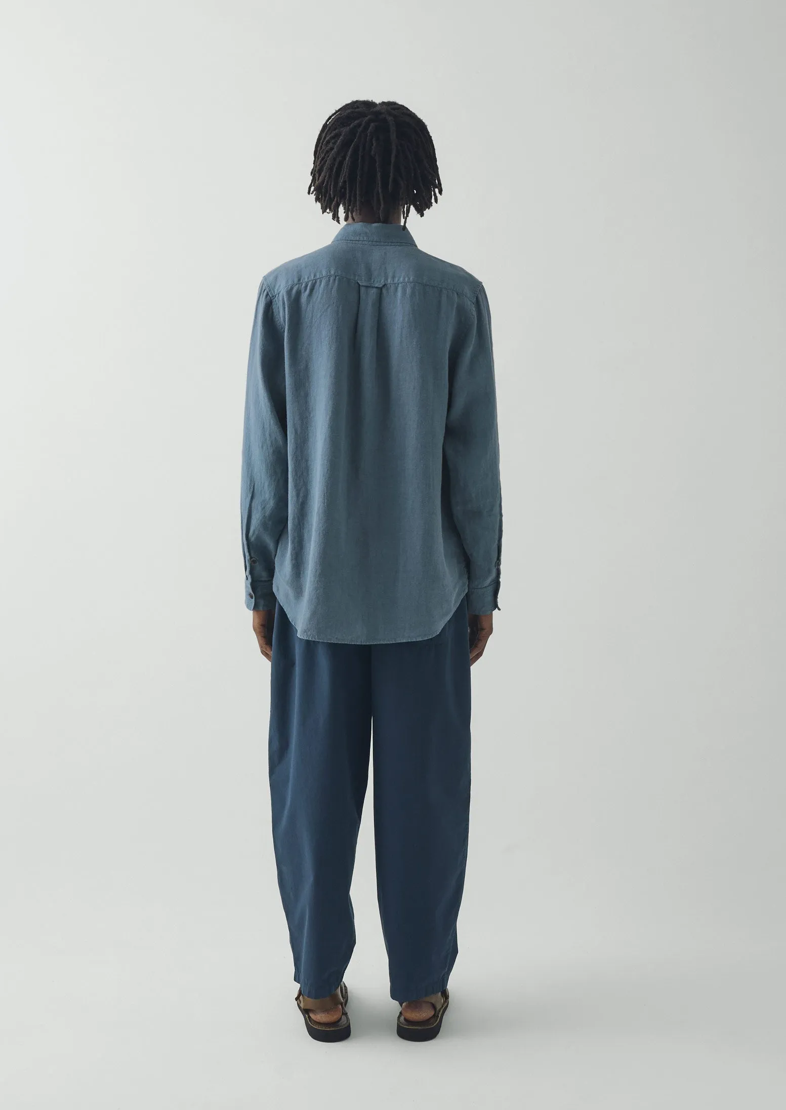 Loop Button Linen Shirt | Misty Blue sold by TOAST product image thumbnail 5
