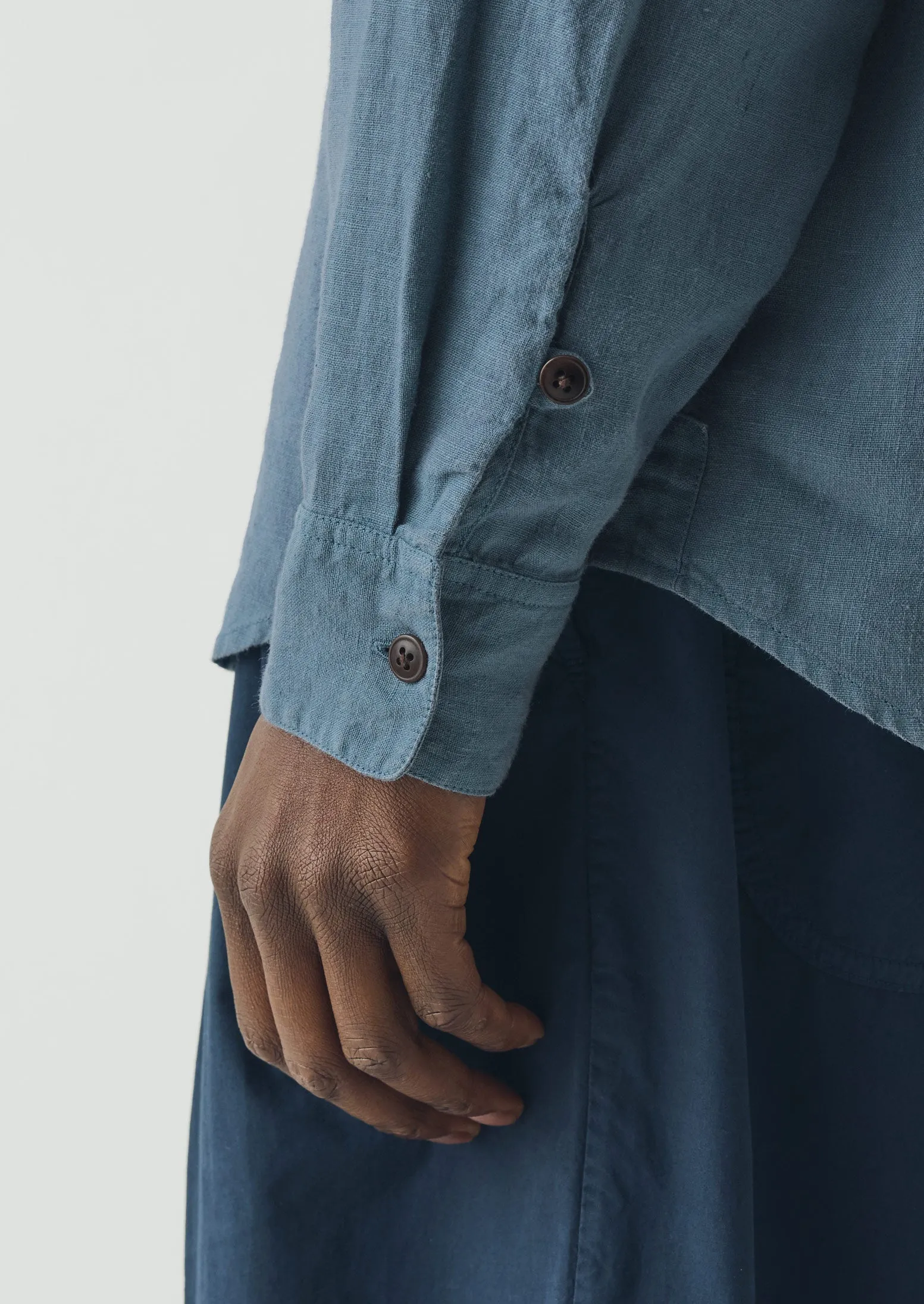 Loop Button Linen Shirt | Misty Blue sold by TOAST product image thumbnail 3