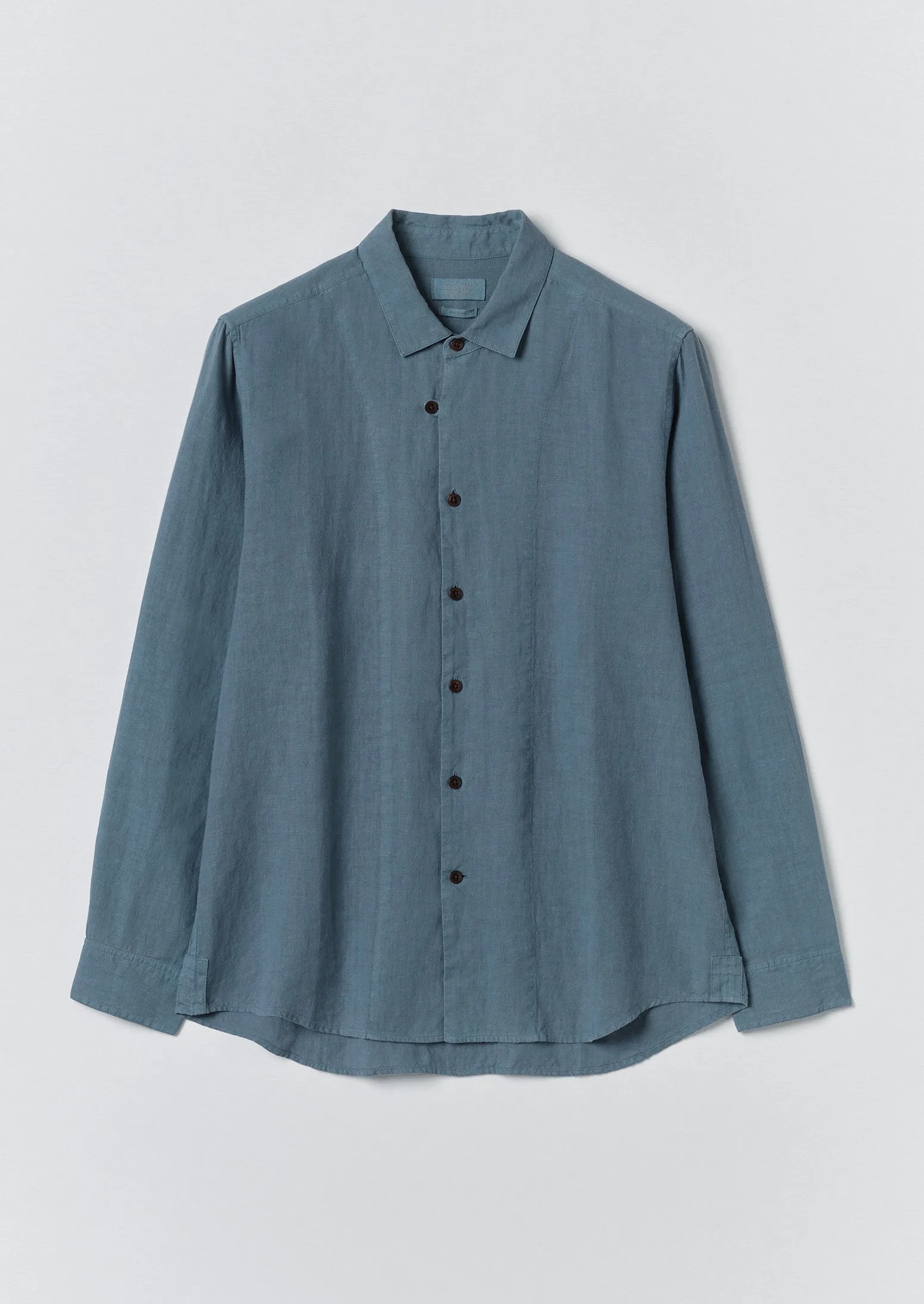 Loop Button Linen Shirt | Misty Blue sold by TOAST