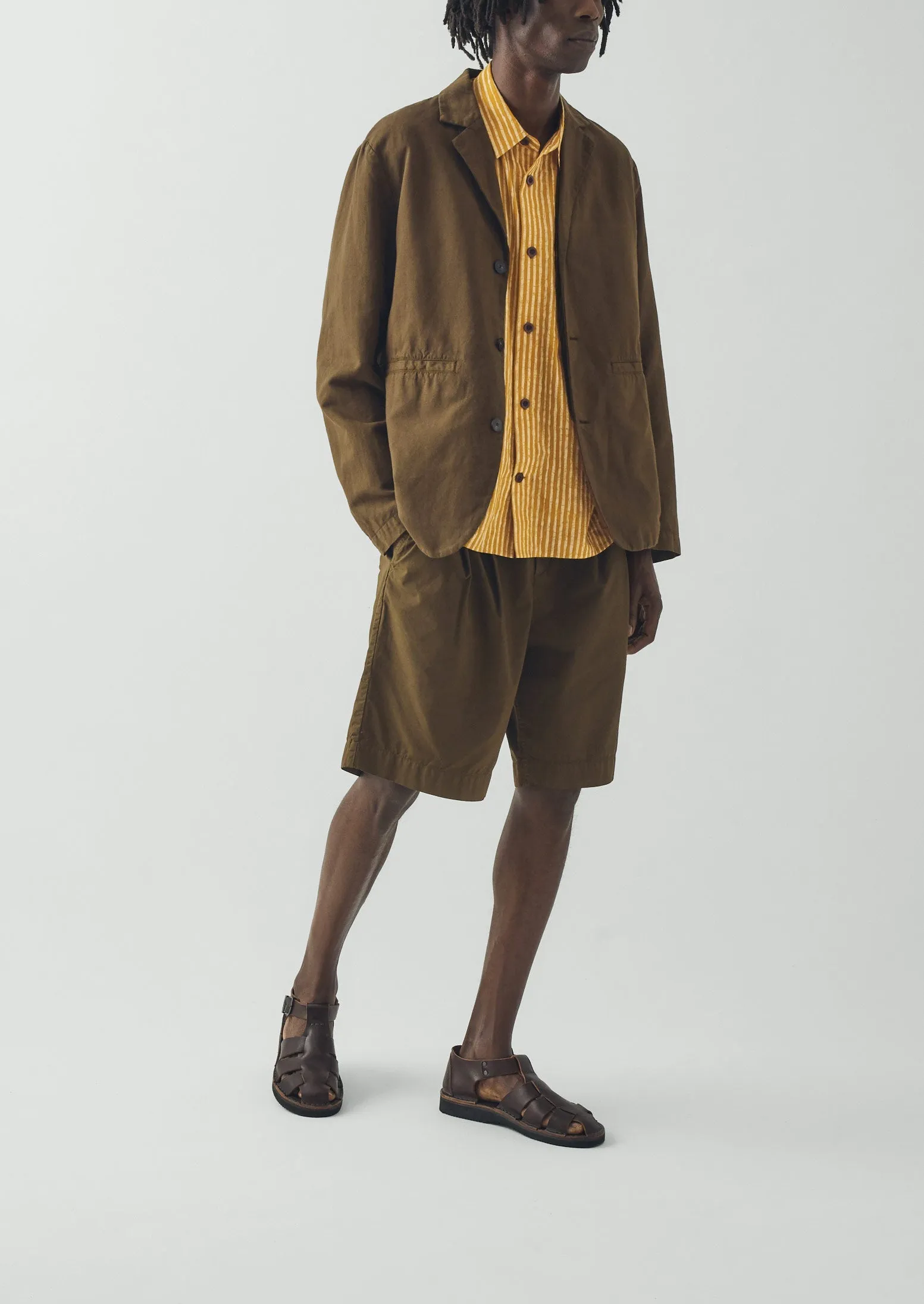 High Break Cotton Linen Blazer | Bronze Green sold by TOAST product image thumbnail 5