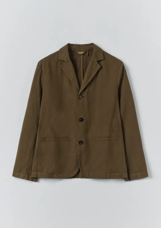 High Break Cotton Linen Blazer | Bronze Green made by TOAST