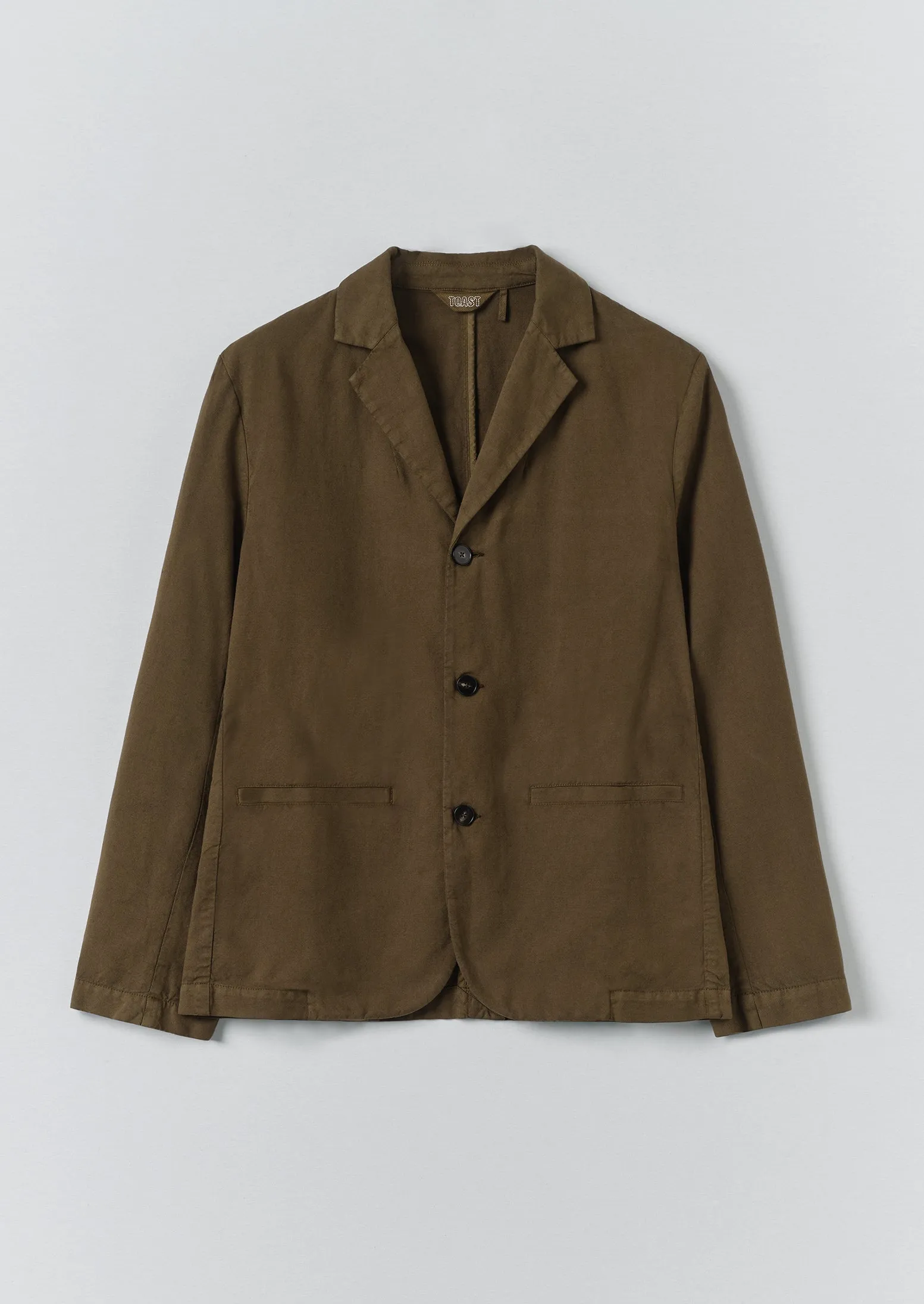 High Break Cotton Linen Blazer | Bronze Green sold by TOAST