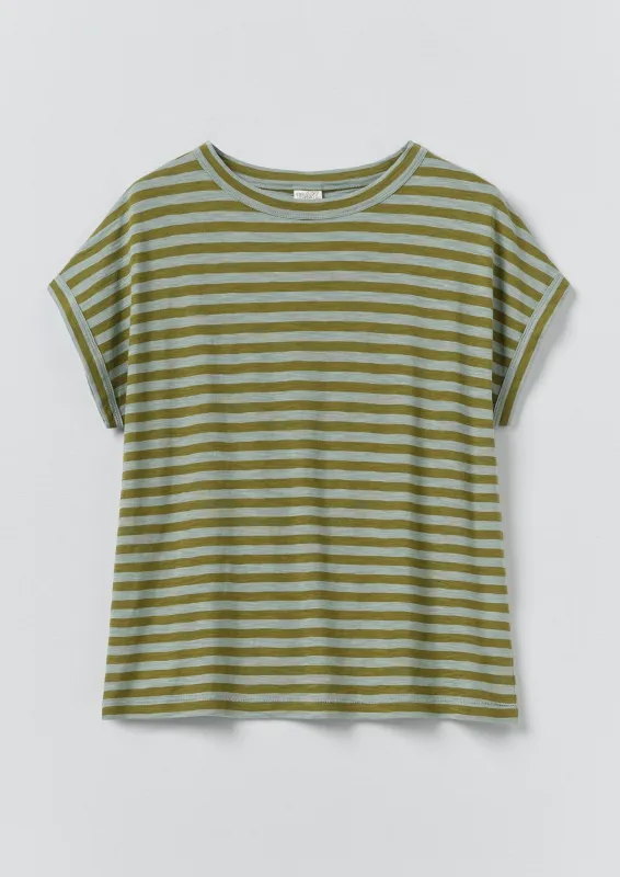 Alda Stripe Cotton Easy Tee | Juniper Berry made by TOAST