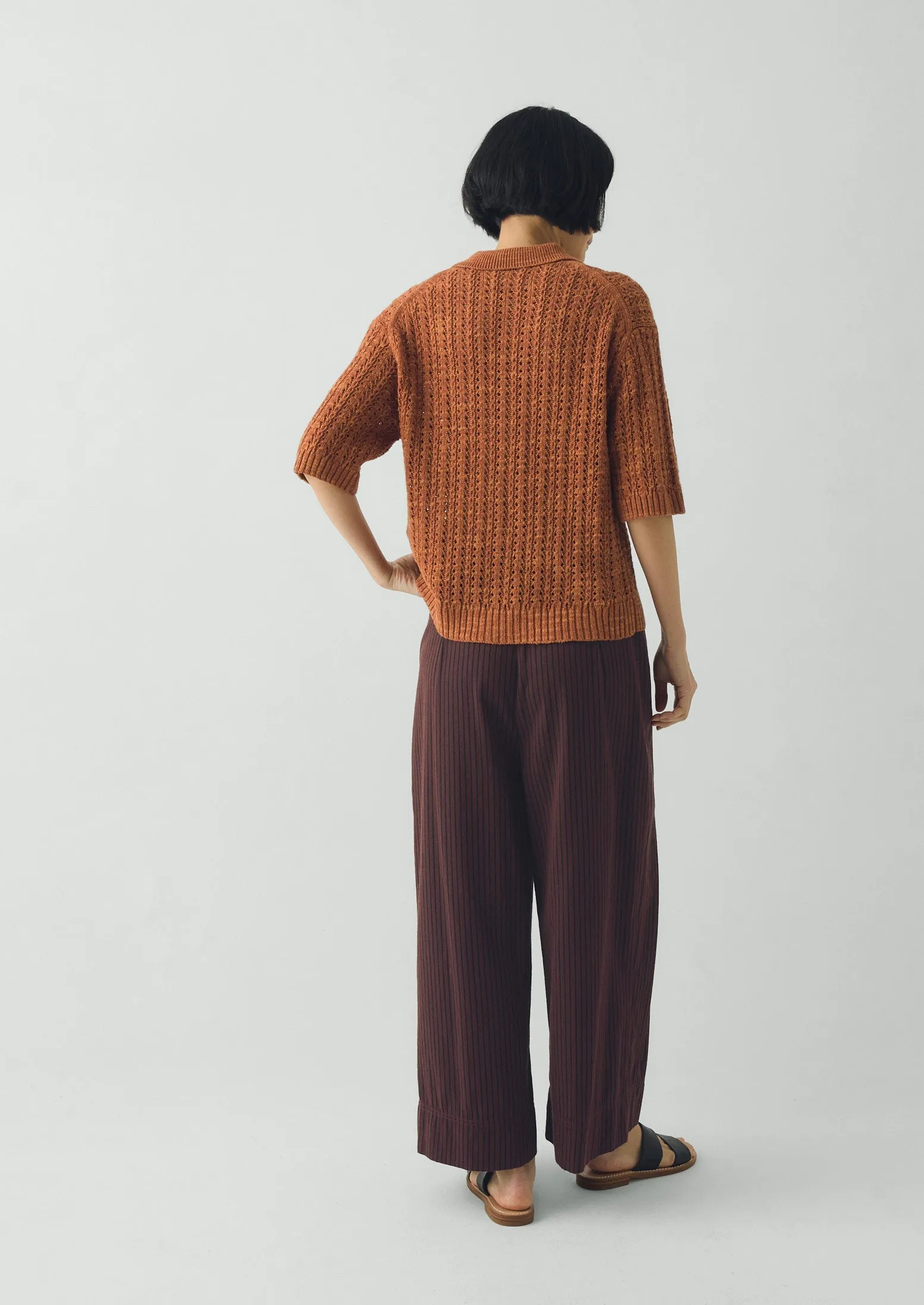 Open Stitch Knitted Linen Cotton Polo | Amber sold by TOAST product image thumbnail 4