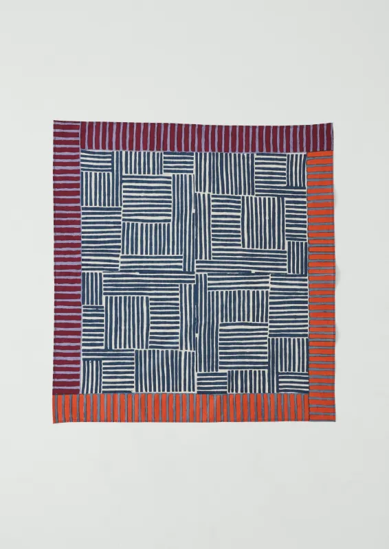 Patchwork Stripe Block Print Bandana | Verdigris/Multi made by TOAST