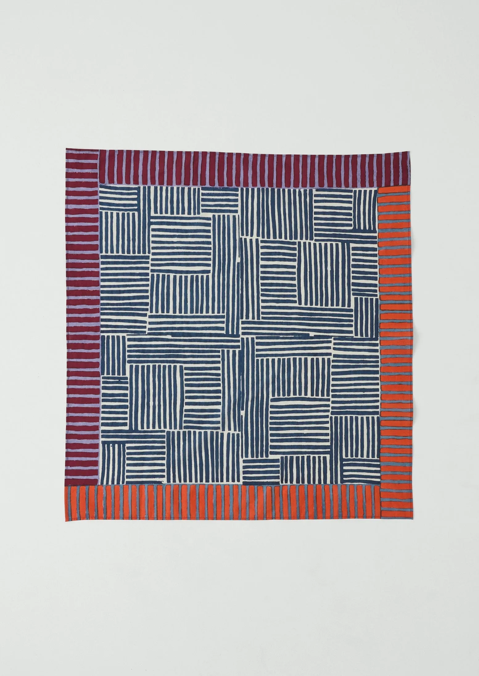Patchwork Stripe Block Print Bandana | Verdigris/Multi sold by TOAST