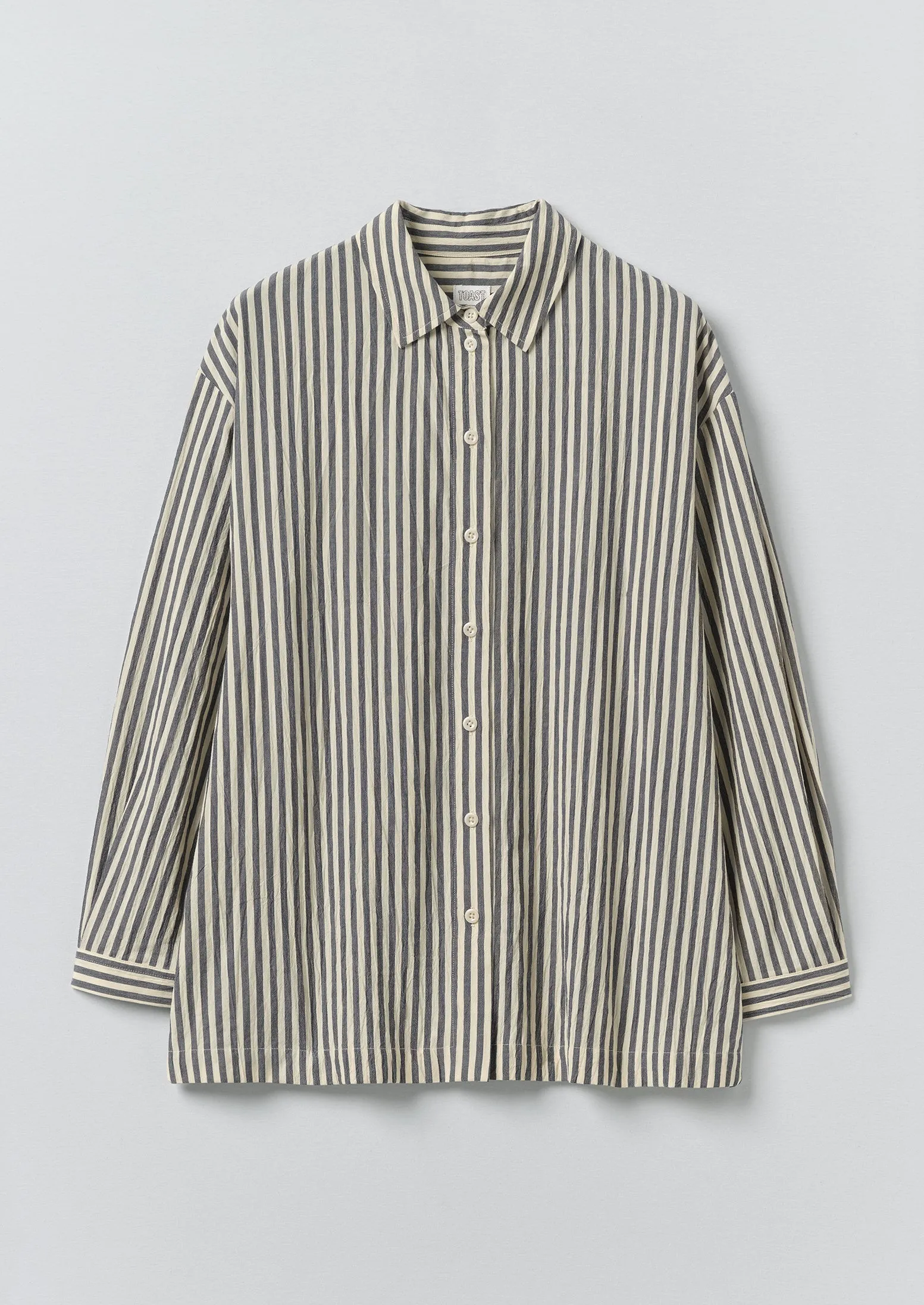 Tablier Stripe Easy Cotton Shirt | Workshop Blue sold by TOAST