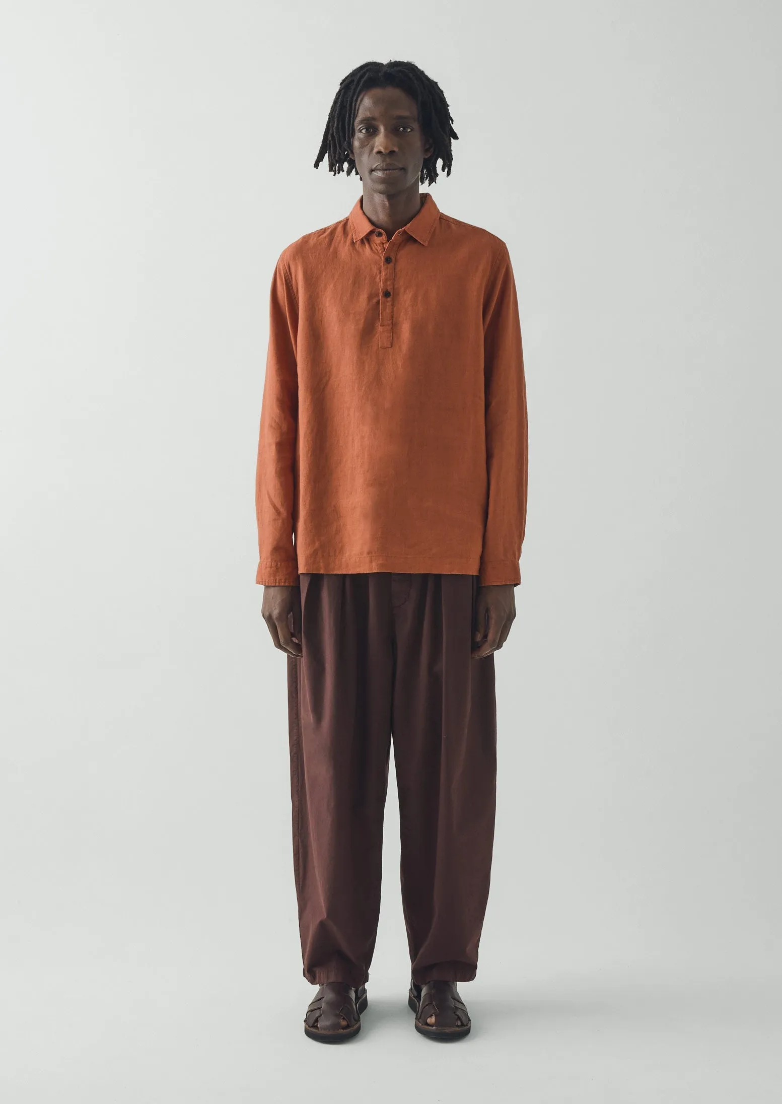 Half Placket Linen Shirt | Copper sold by TOAST product image thumbnail 4