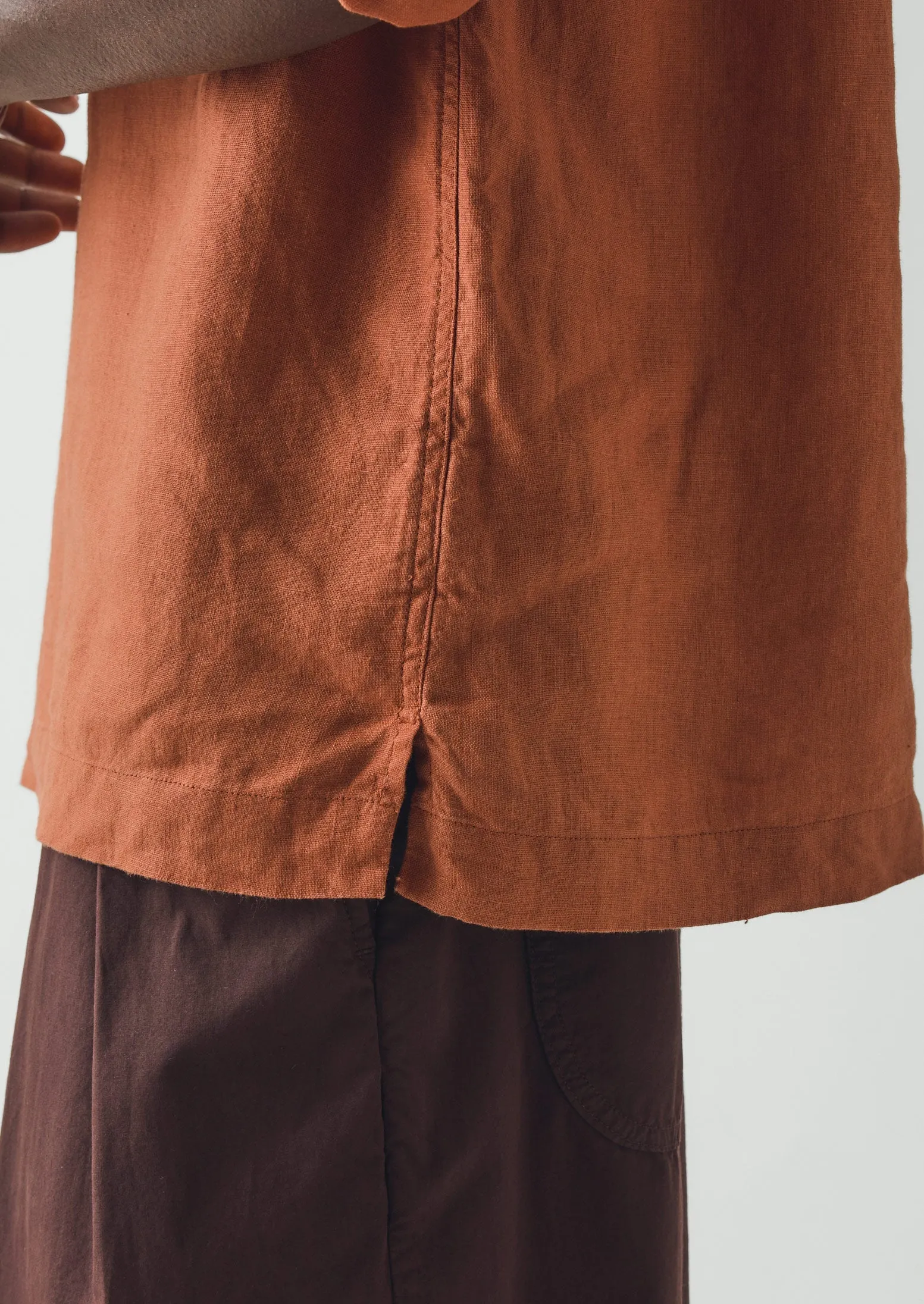 Half Placket Linen Shirt | Copper sold by TOAST product image thumbnail 5