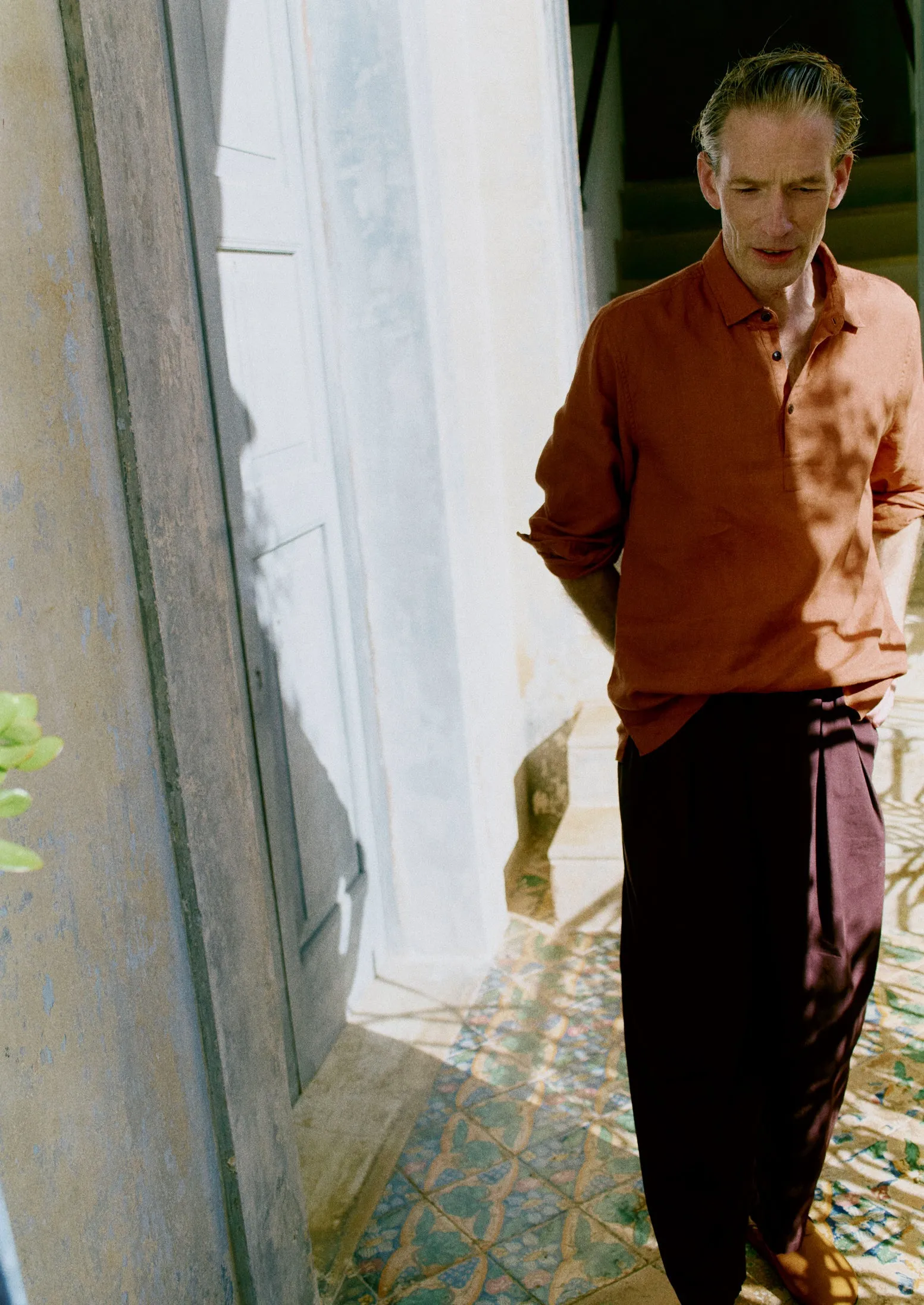Half Placket Linen Shirt | Copper sold by TOAST product image thumbnail 2
