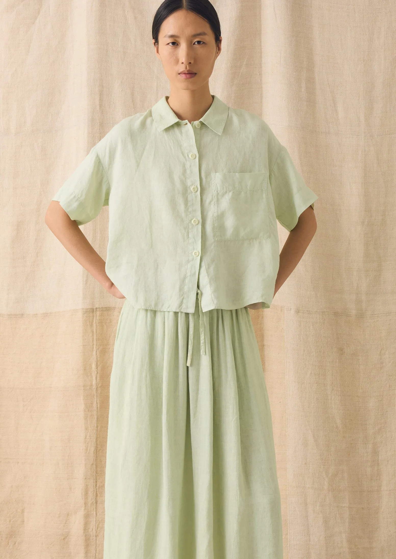 Garment Dyed Lightweight Linen Shirt | Mint Tea sold by TOAST product image thumbnail 2