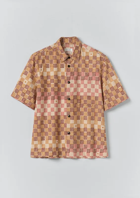 Variegated Block Print Cotton Shirt | Mace made by TOAST