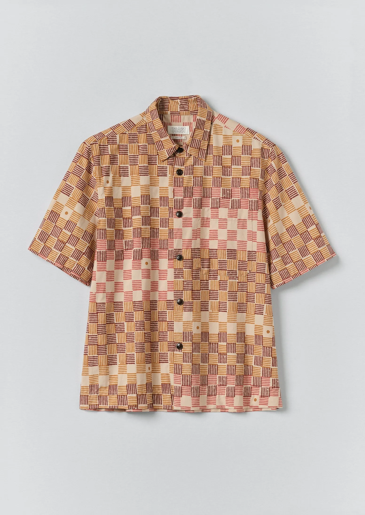 Variegated Block Print Cotton Shirt | Mace sold by TOAST