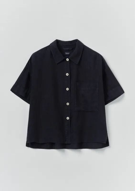 Garment Dyed Lightweight Linen Shirt | Midnight made by TOAST