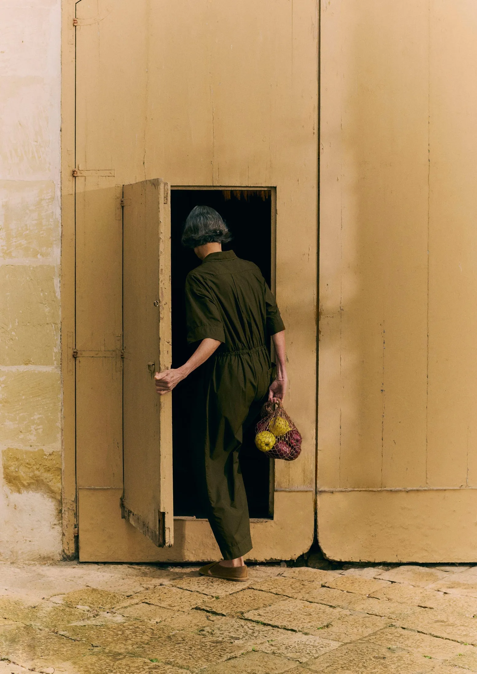 Wide Leg Cotton Poplin Jumpsuit | Bronze Green sold by TOAST product image thumbnail 5