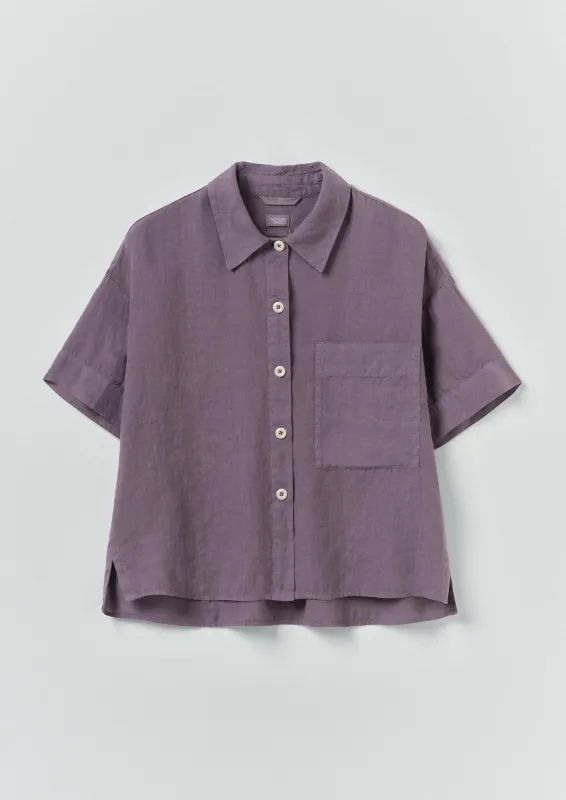 Garment Dyed Lightweight Linen Shirt | Dark Thistle made by TOAST