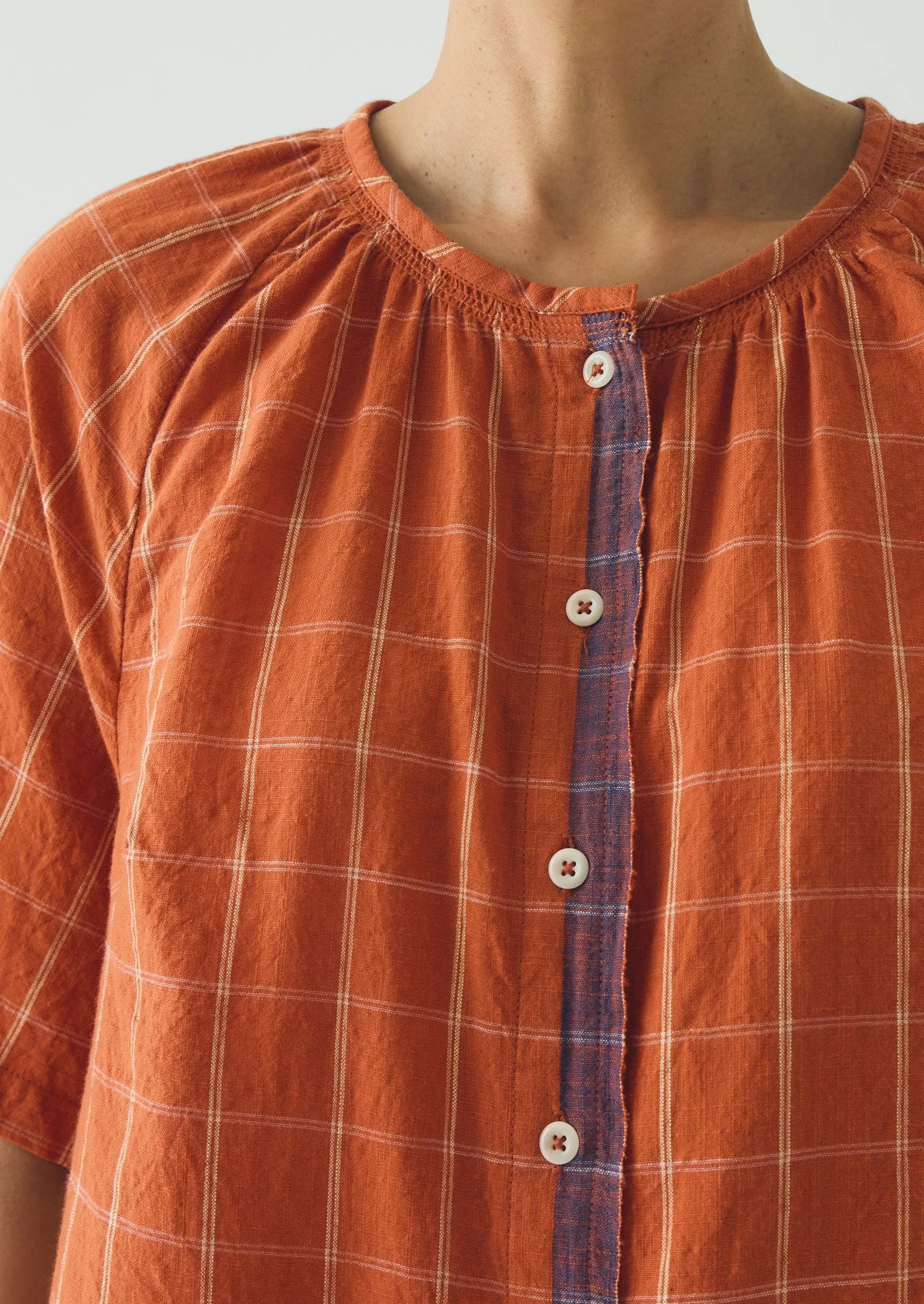 Bistrot Check Cotton Pyjamas | Papaya sold by TOAST product image thumbnail 3
