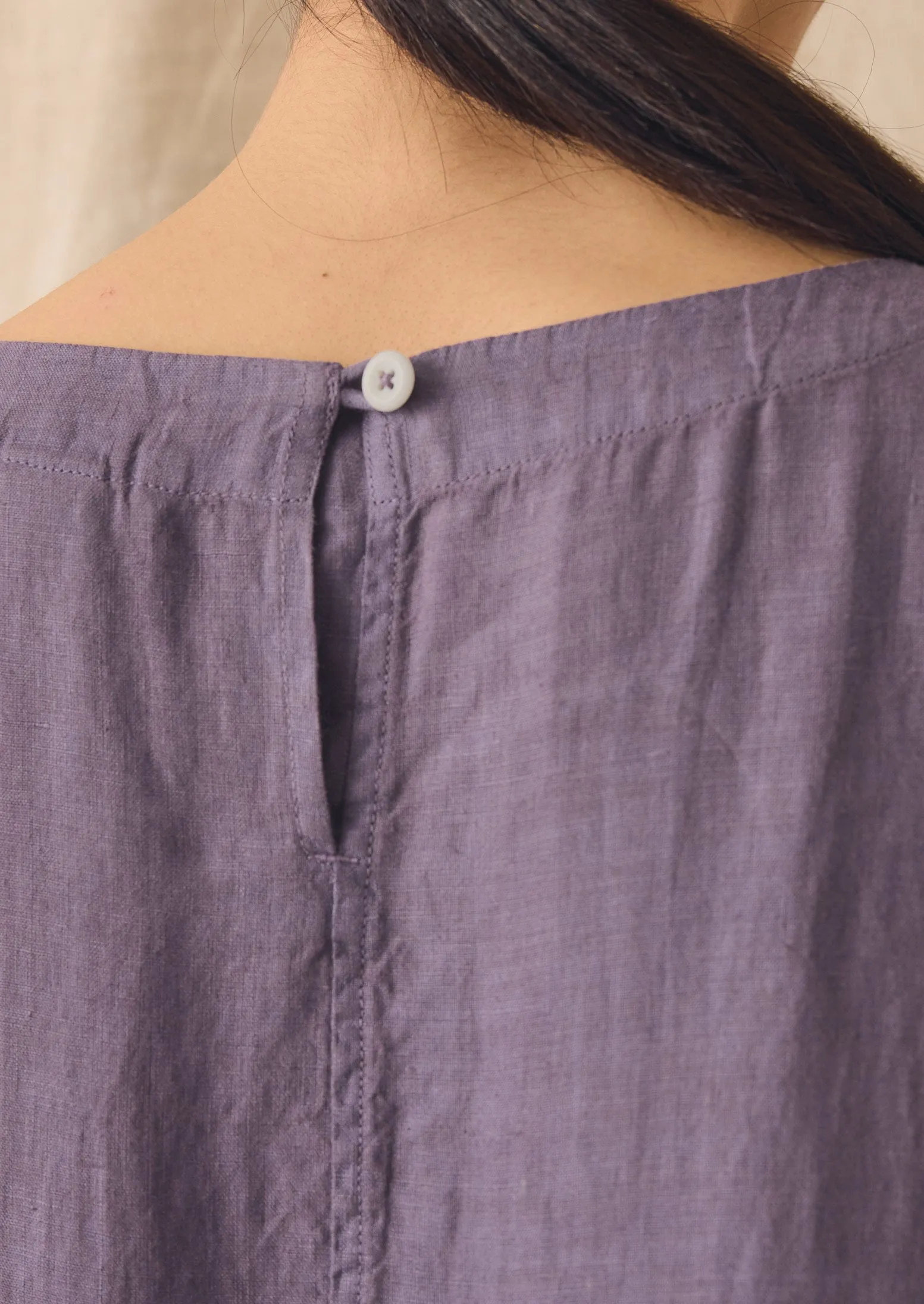 Lightweight Linen Gathered Waist Dress | Dark Thistle sold by TOAST product image thumbnail 3