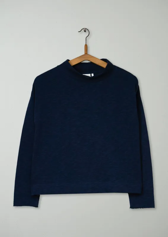 Reworn Loop Back Jersey Sweater Size XXS (132) | Midnight made by TOAST