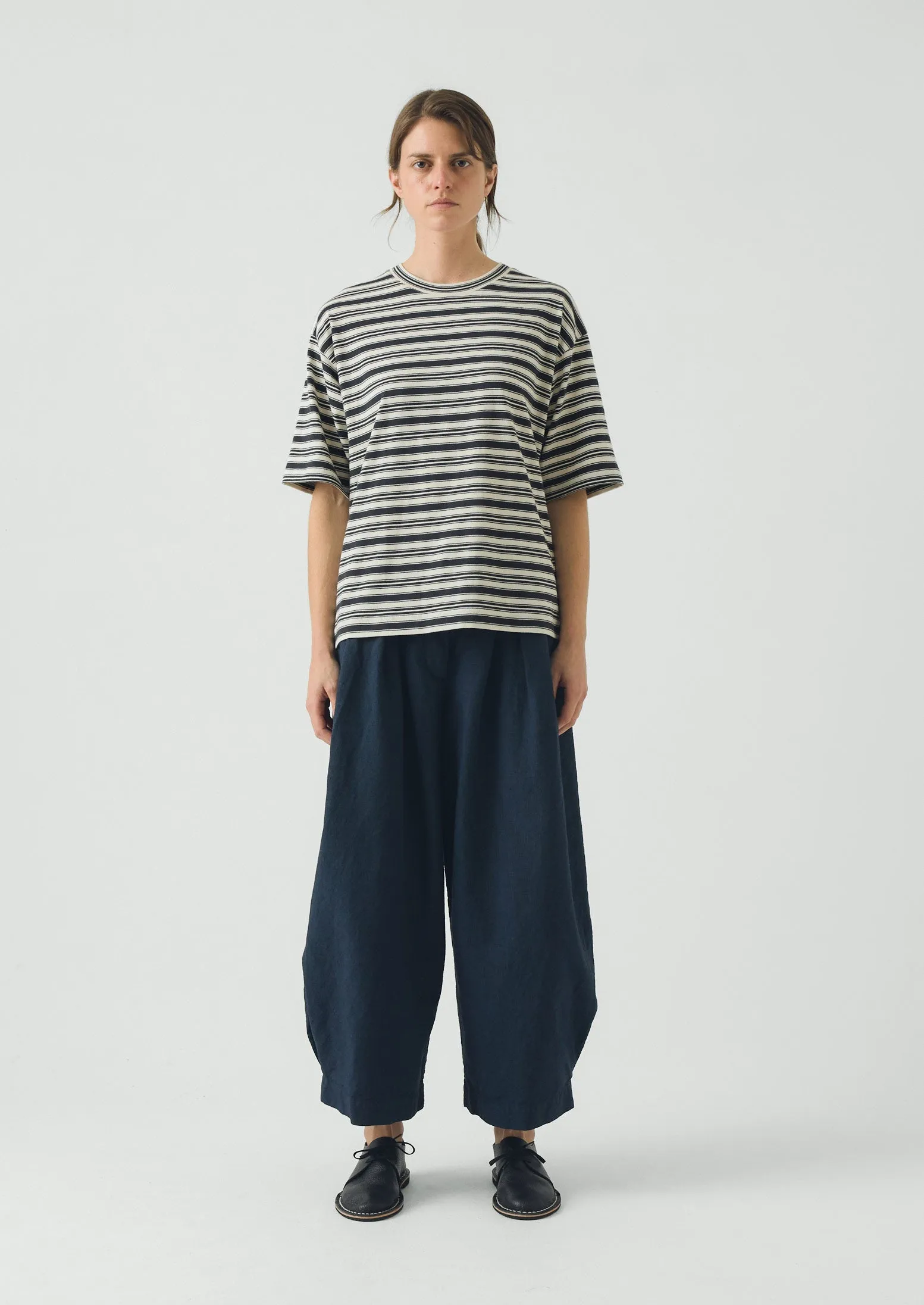 Stripe Cotton Short Sleeve Tee | Blue Graphite/Egret sold by TOAST product image thumbnail 3