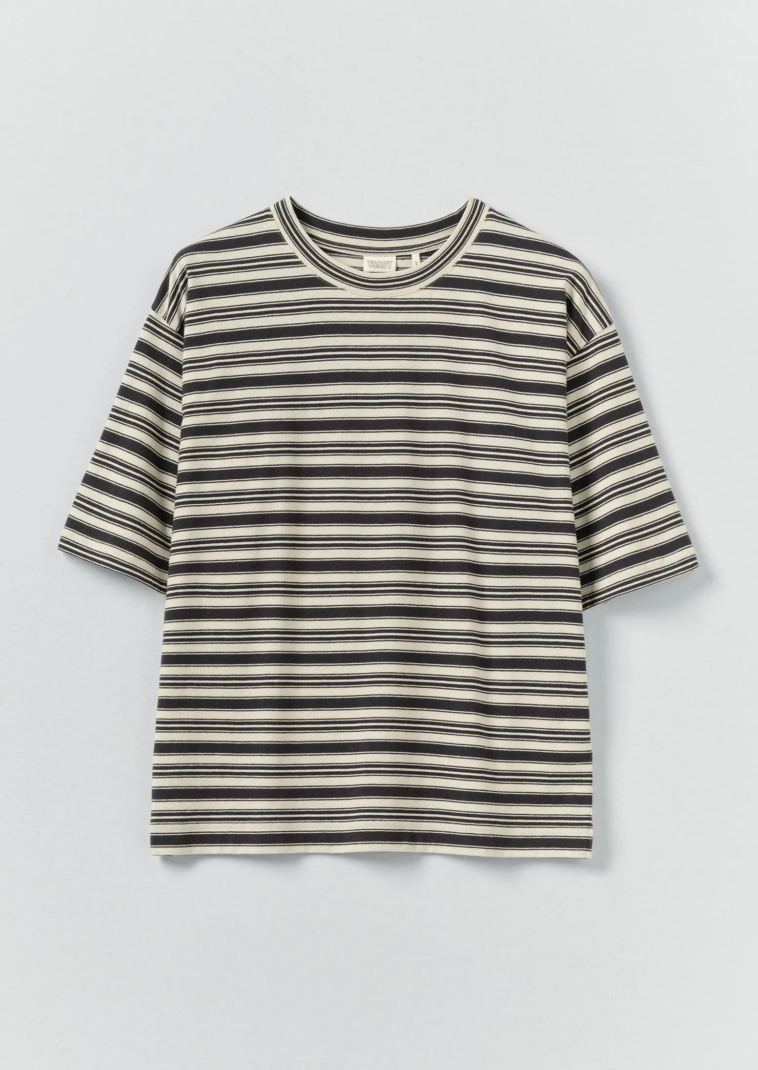 Stripe Cotton Short Sleeve Tee | Blue Graphite/Egret sold by TOAST