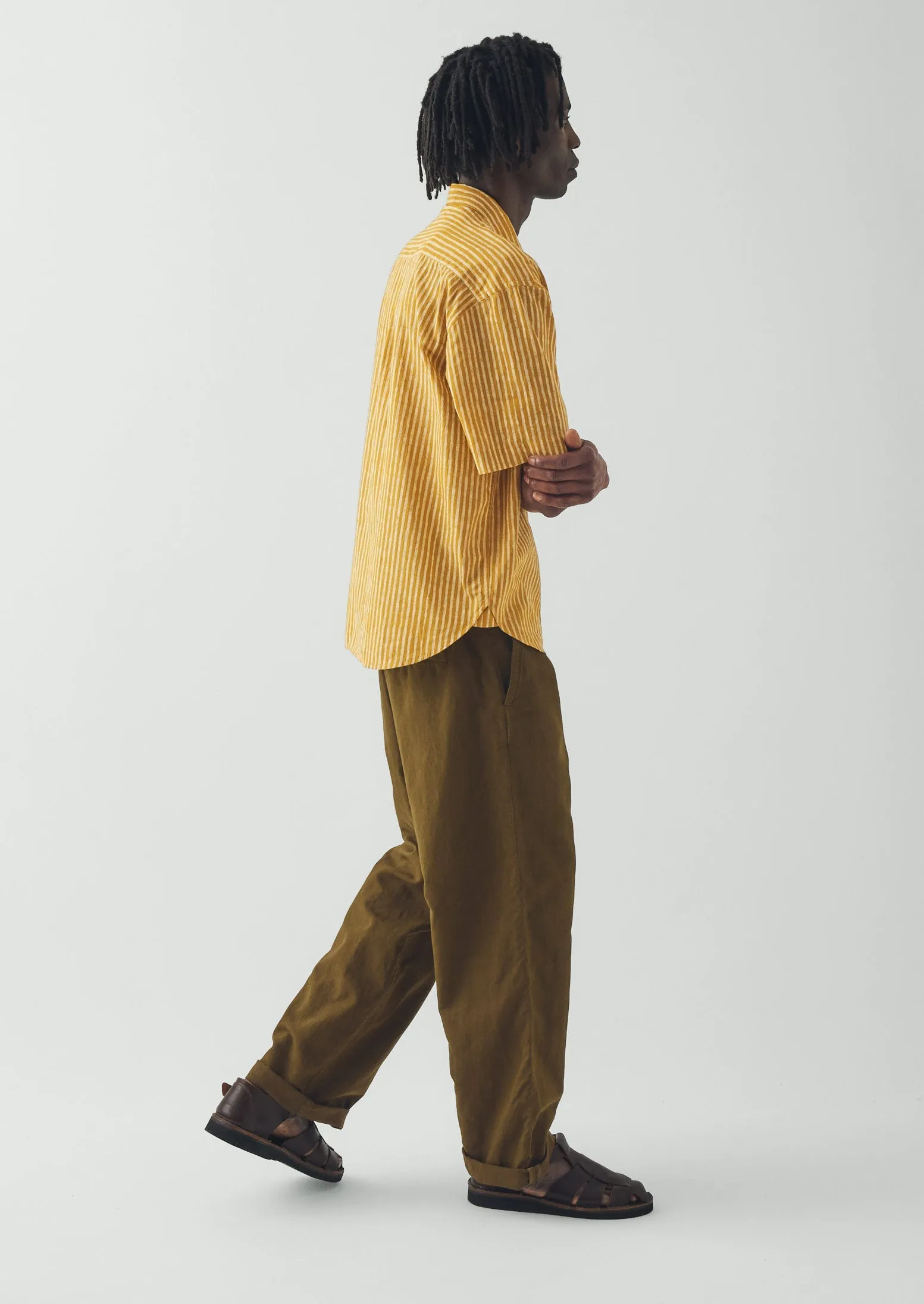 Natural Dye Stripe Cotton Shirt | Turmeric sold by TOAST product image thumbnail 4