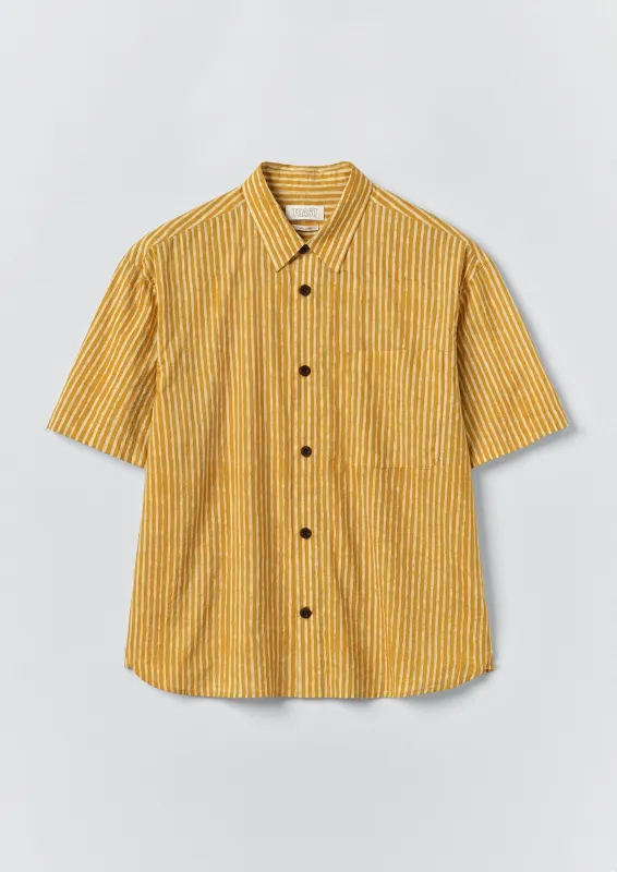 Natural Dye Stripe Cotton Shirt | Turmeric made by TOAST