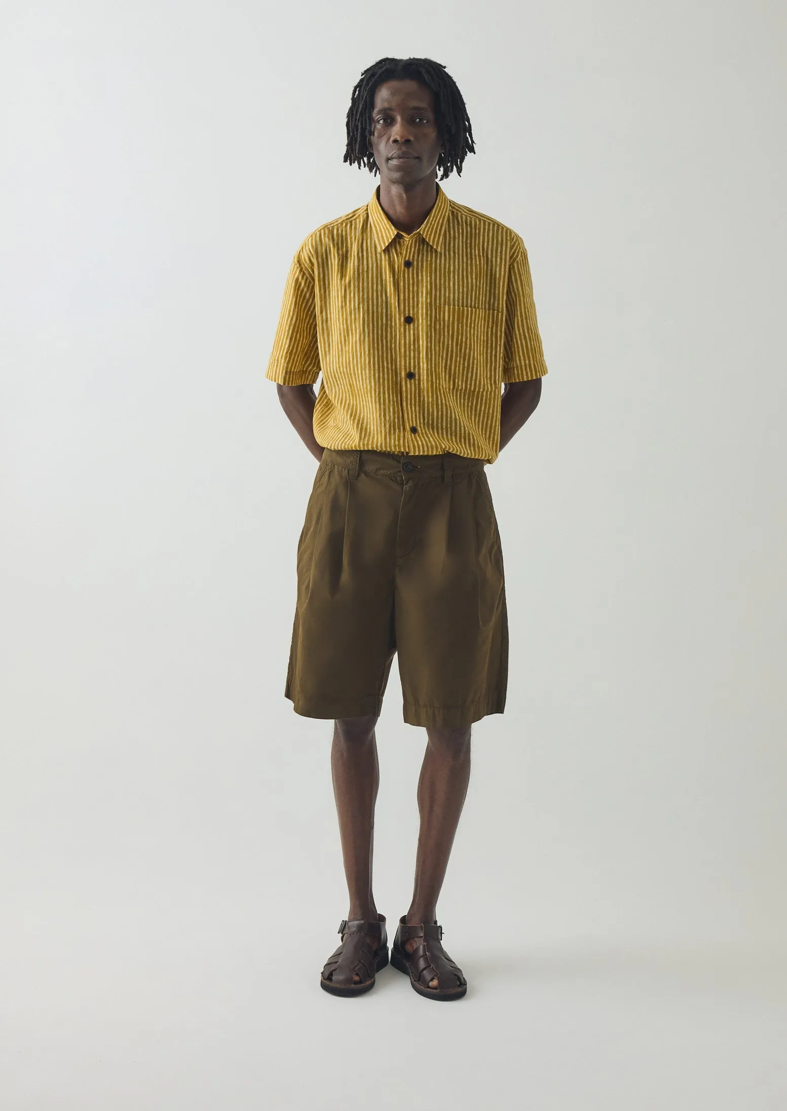 Natural Dye Stripe Cotton Shirt | Turmeric sold by TOAST product image thumbnail 5