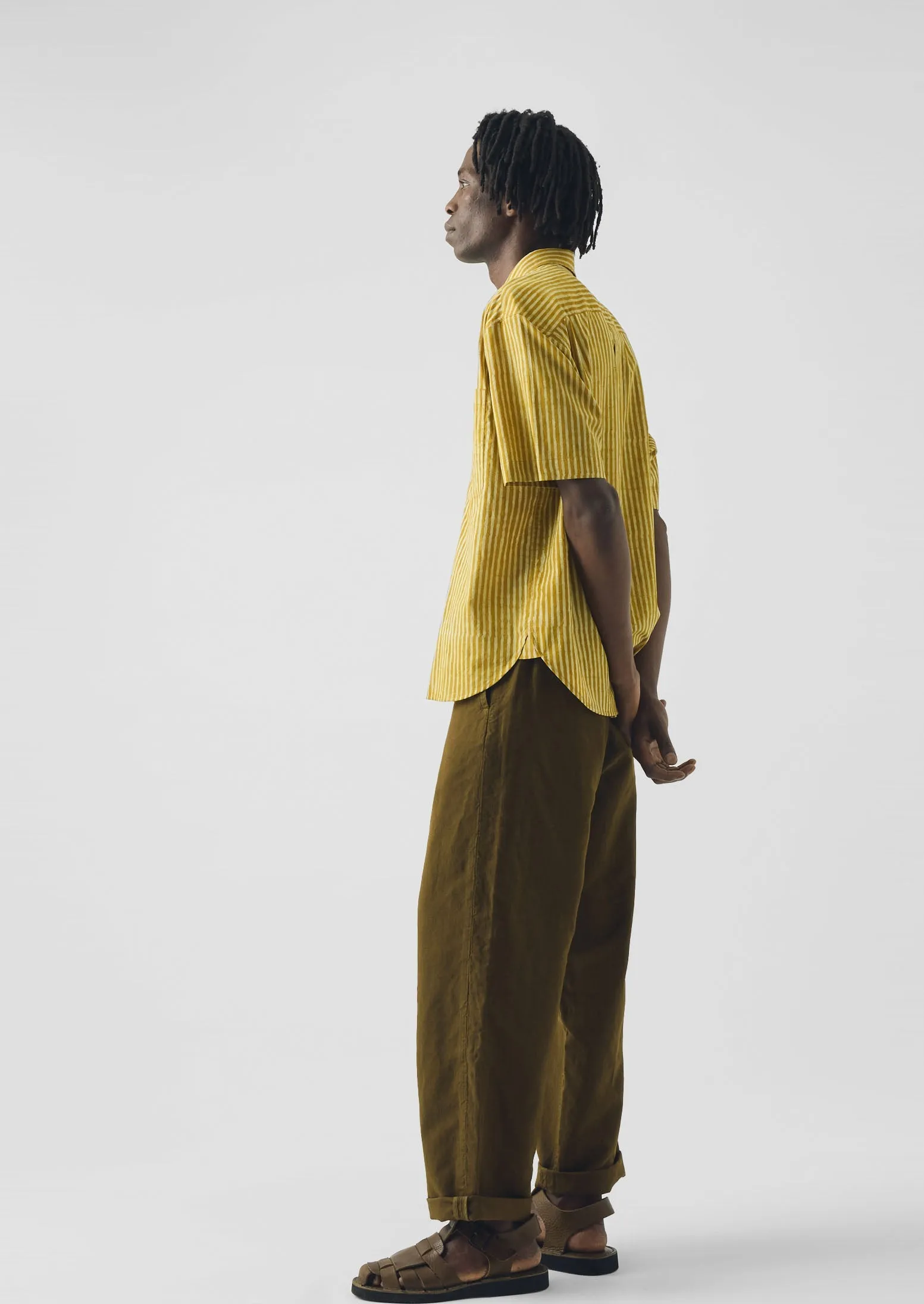 Natural Dye Stripe Cotton Shirt | Turmeric sold by TOAST product image thumbnail 3