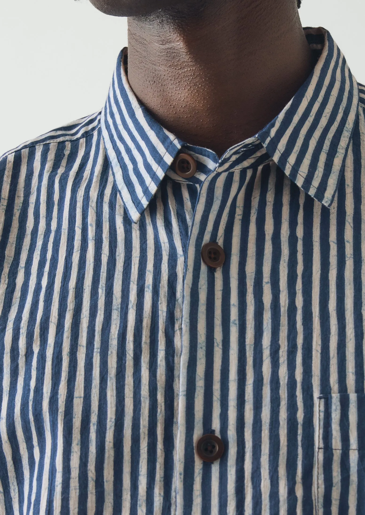 Natural Dye Stripe Cotton Shirt | Indigo sold by TOAST product image thumbnail 5