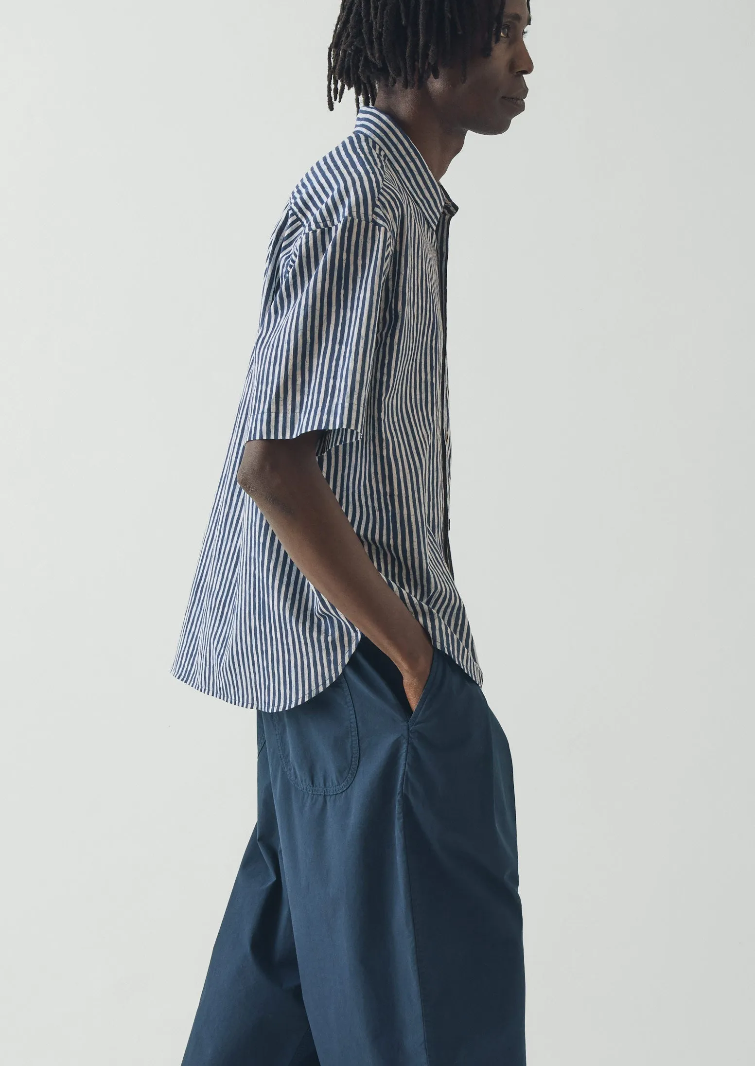 Natural Dye Stripe Cotton Shirt | Indigo sold by TOAST product image thumbnail 3