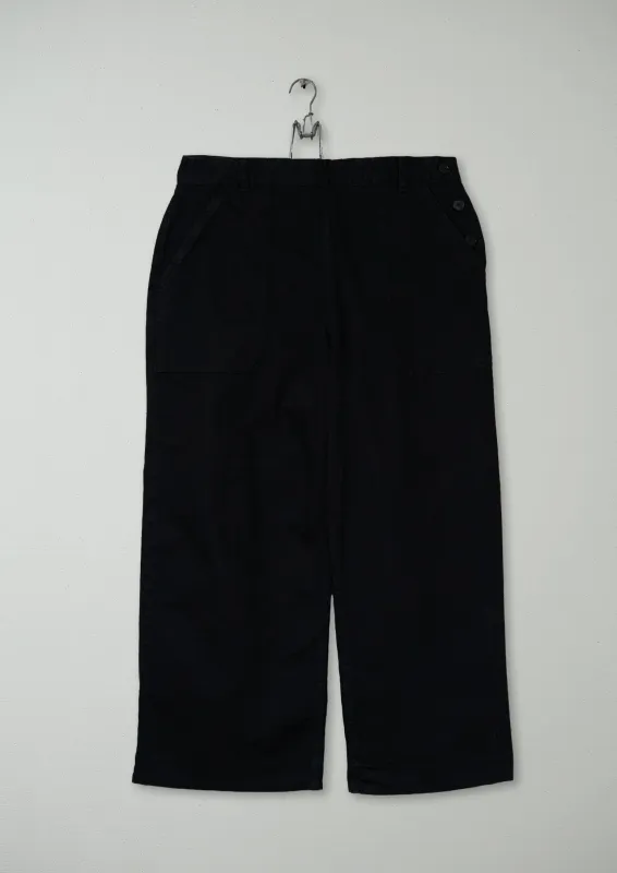 Reworn Denim Side Button Trousers Size 10 (1131) | Black made by TOAST