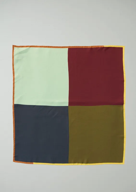 Reworn Colour Block Silk Bandana (045) | Multi made by TOAST