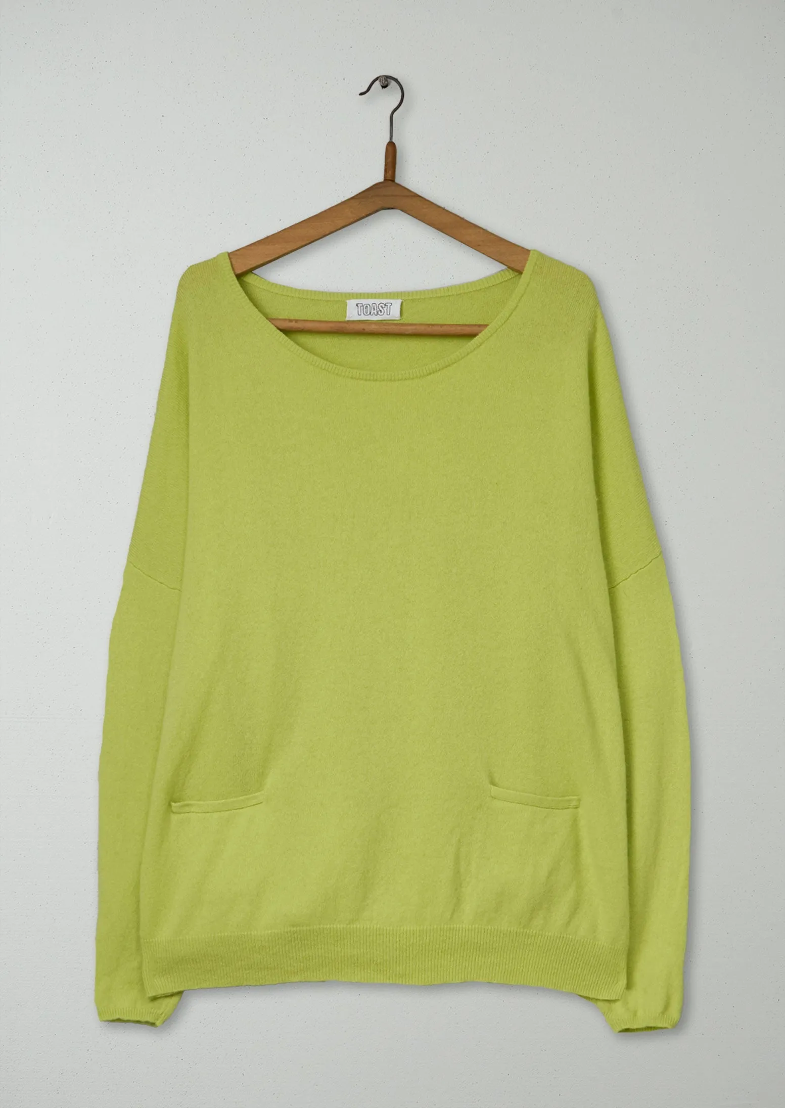 Reworn Draped Cashmere Sweater Size 12 (571) | Lime sold by TOAST