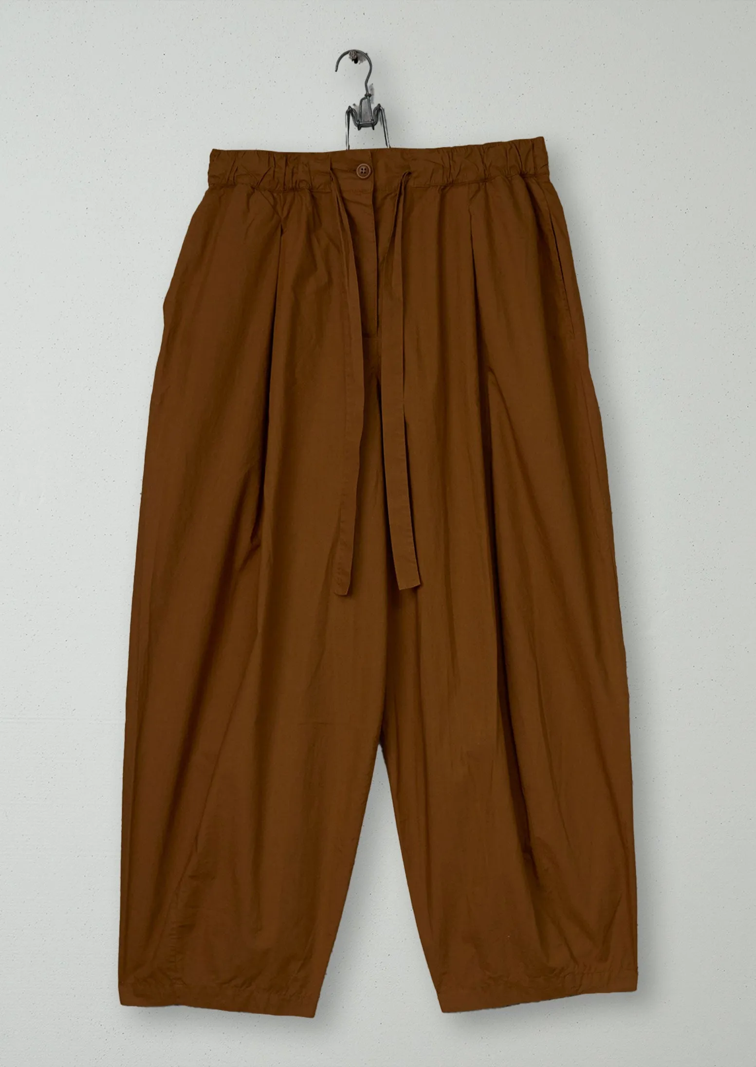 Reworn Pleated Poplin Trousers Size 12 (1190) | Copper sold by TOAST