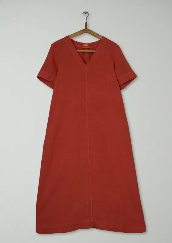 Reworn Linen Dress Size M (1692) | Rooibos Red made by TOAST