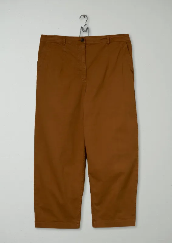 Reworn Darted Cotton Twill Trousers Size 18 (1194) | Russet made by TOAST