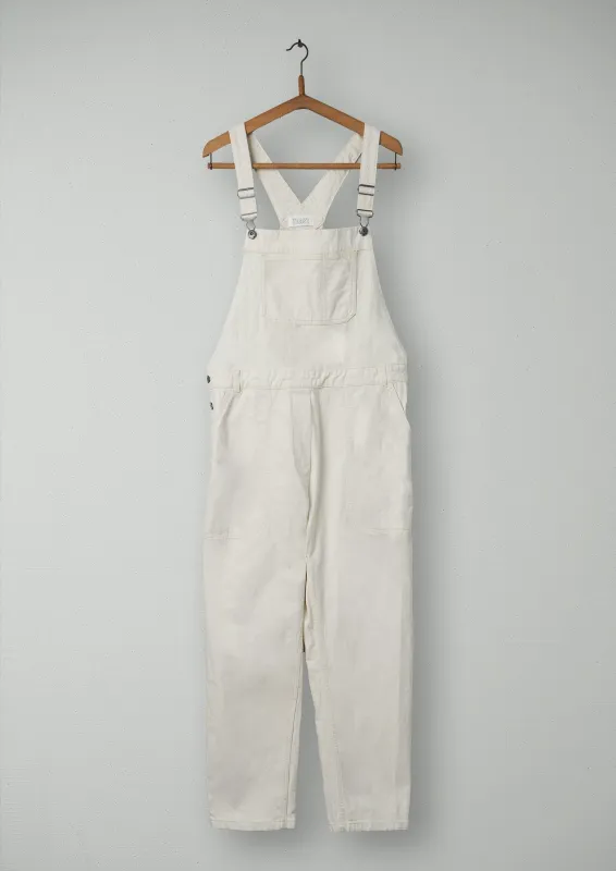 Reworn Barrel Leg Dungarees Size 10 (1211) | Ecru made by TOAST