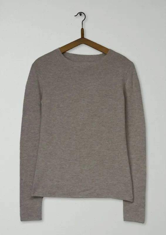 Reworn Wool Cashmere Neat Sweater Size S (607) | Oatmeal Melange made by TOAST